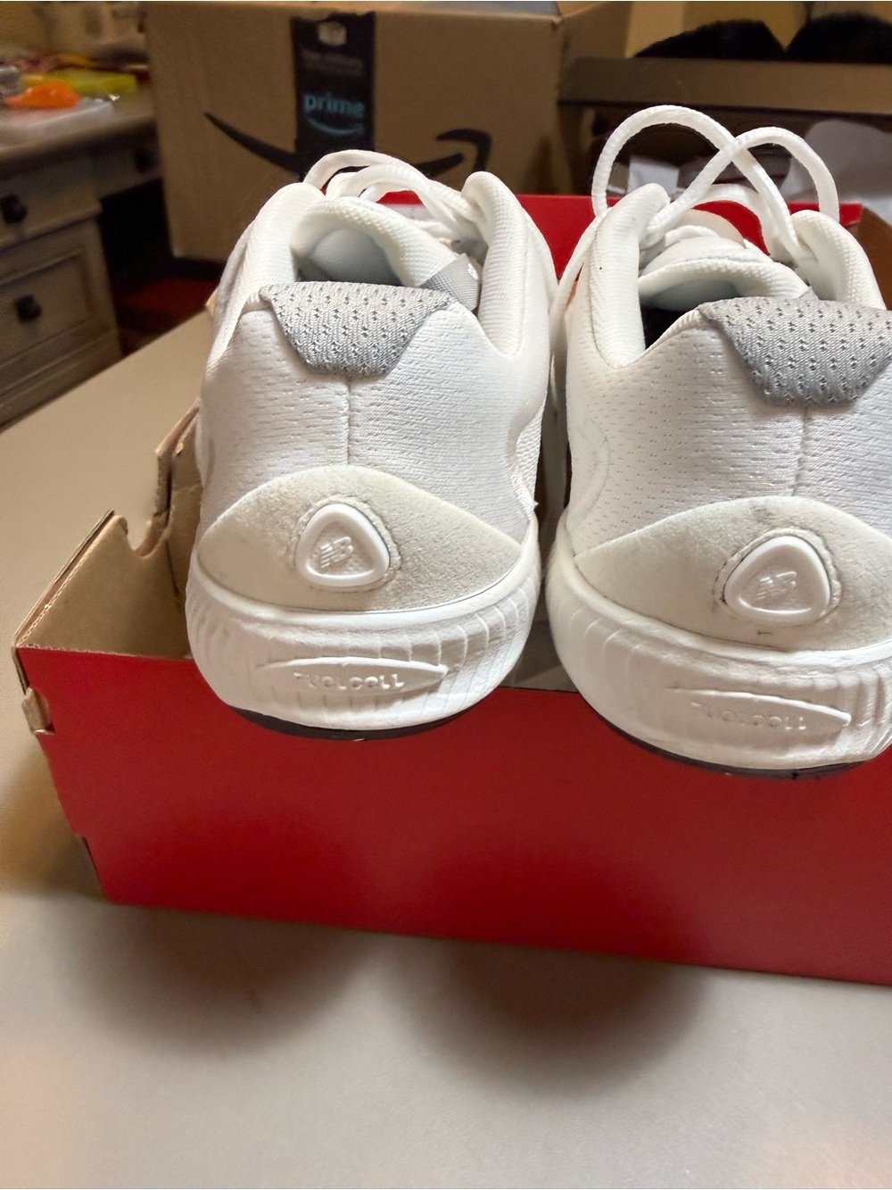 WORN ONCE- New Balance White Mesh 996 Pickleball Trainers Size 7.5 - Picture 5 of 6